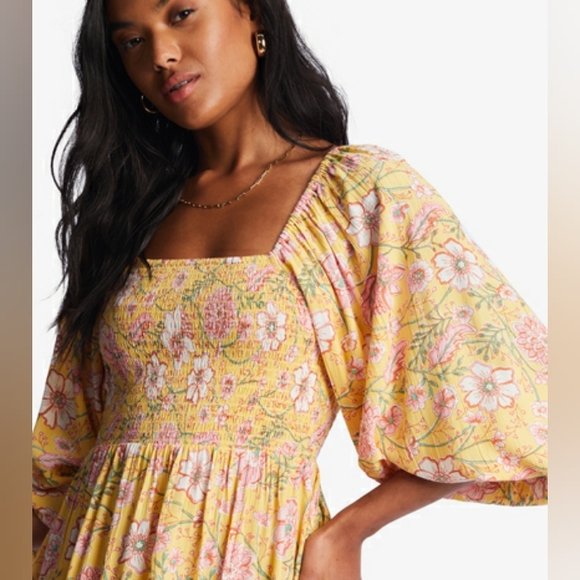 Billabong Floral Paradise Days Mini Dress Size Large - Picture 3 of 11